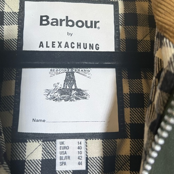 Barbour by AlexaChung Green Edith Waxed Jacket US 10 - Picture 11 of 14
